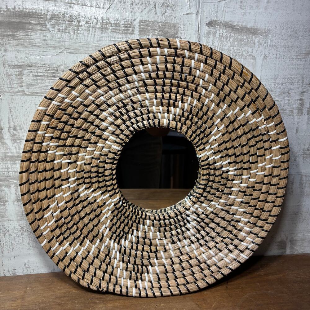 Boho Woven Circular Wall Mirror